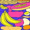 Tropical fruits on a plate coloring